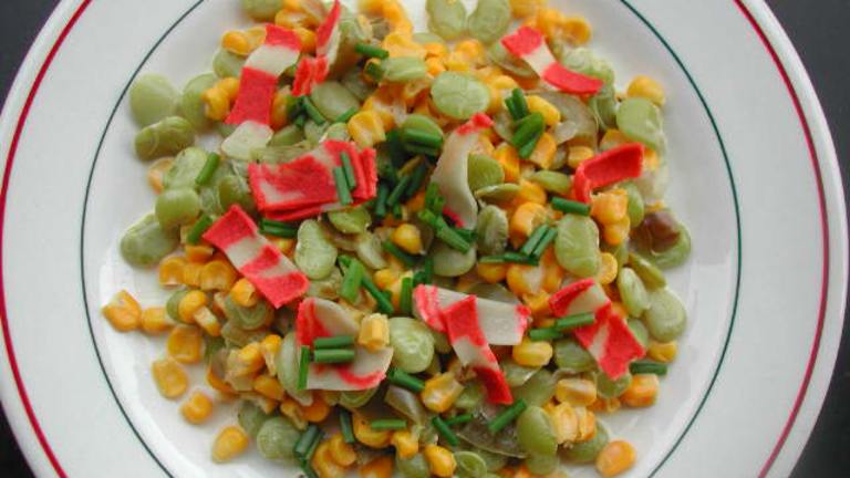 Baby Lima Beans and Corn in Chive Cream created by Kumquat the Cats fr