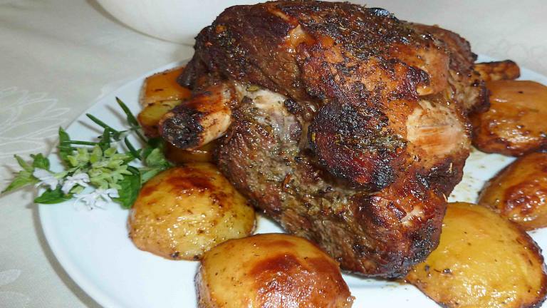 Greek Roast Leg of Lamb with Potatoes created by Artandkitchen