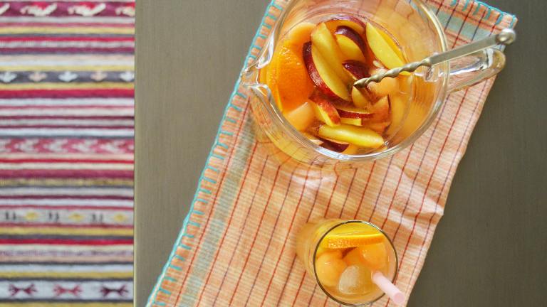 White Wine Peach Sangria Created by Kate Richards
