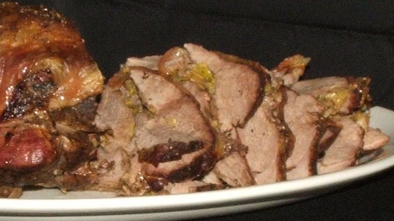 Lamb Leg Stuffed with Herbed Leek Dressing Recipe - Food.com