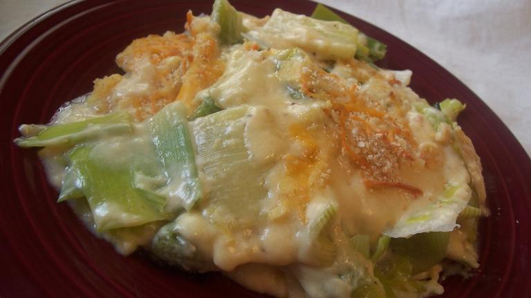 Leeks with mustards and cheese Created by Parsley