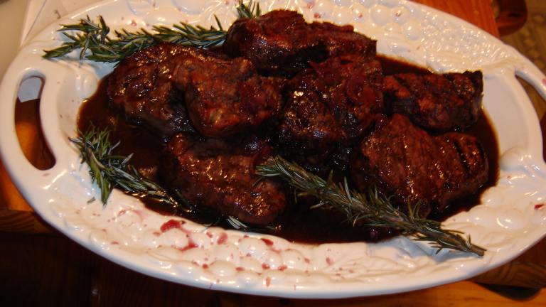 Beef Tenderloin with Port-Rosemary Sauce Created by lets.eat