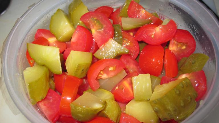 Tomato and Pickled Dill Cucumber salad created by Katanashrp