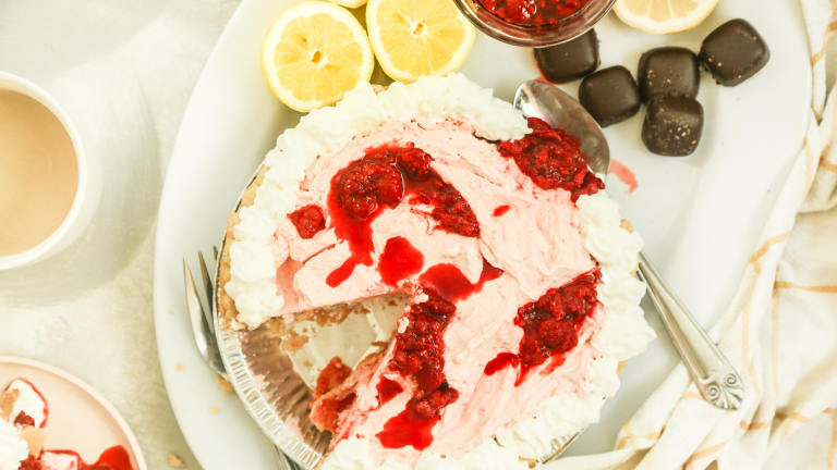 Easy Raspberry Cream Cheese Chiffon Pie Created by Probably This