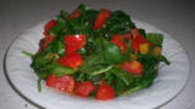 Spinach Sauté With Red Bell Pepper & Preserved Lemons Created by Debbwl
