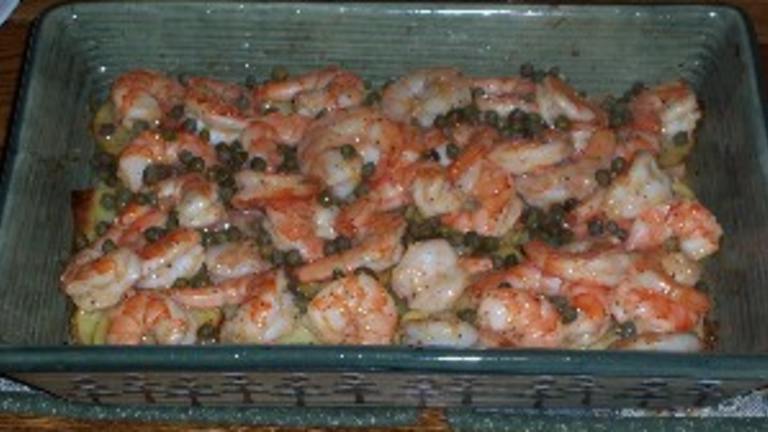 Roasted Jumbo Shrimp With Potatoes, Lemon and Capers Created by Chef.Jules