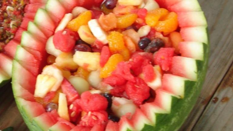 Watermelon Basket Fruit Salad Created by Animal Azar