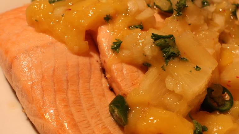 Grilled Salmon W/Pineapple Salsa created by Peter J