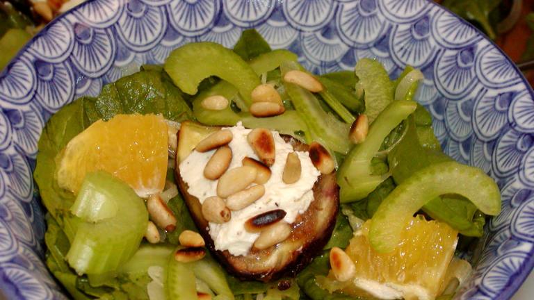 Spinach, Fig, and Goat Cheese Salad With Orange Honey Dressing Created by Rita1652