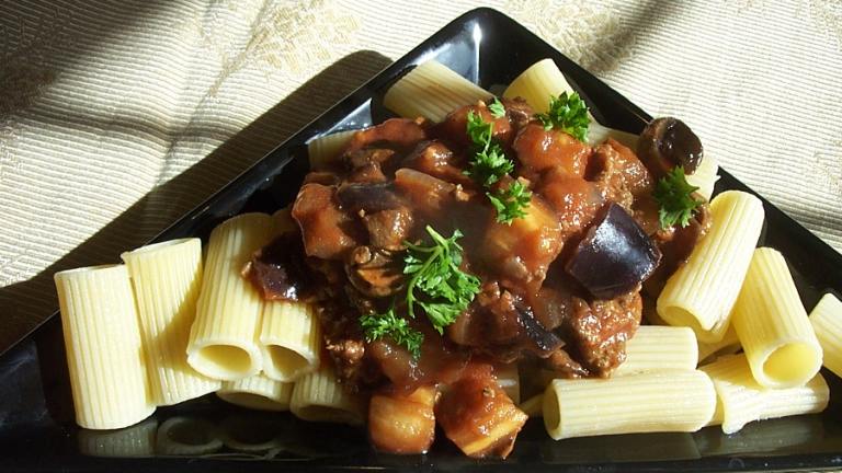 Rigatoni With Beef and Eggplant (Aubergine) Created by moxie