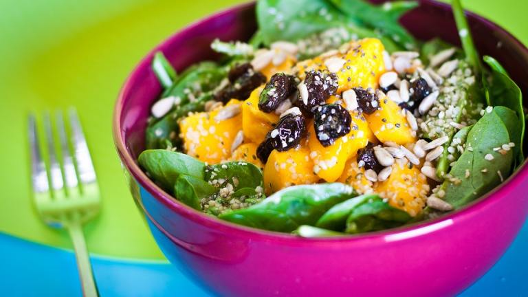 Fruited Spinach Salad With Honey Mustard Dressing created by The Veganista
