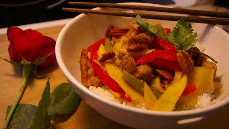 Stir-Fried Chicken With Mango and Peppers created by Lazarus
