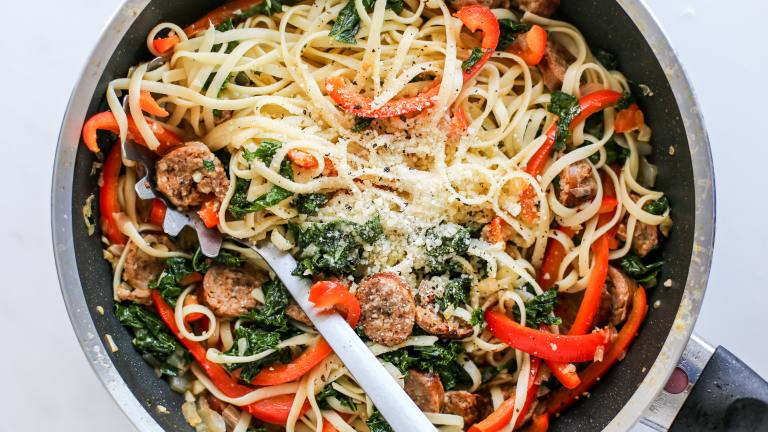 Linguine with Sausage and Kale created by Ashley Cuoco