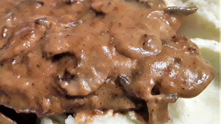 Moose Steak with Mushroom Sauce Created by Baby Kato