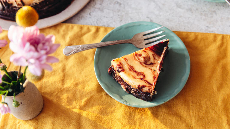 Brownie Caramel Cheesecake Created by Izy Hossack