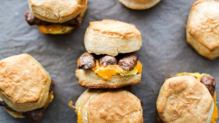 Mini Sausage & Cheese Breakfast Biscuit Sandwiches Created by Ashley Cuoco