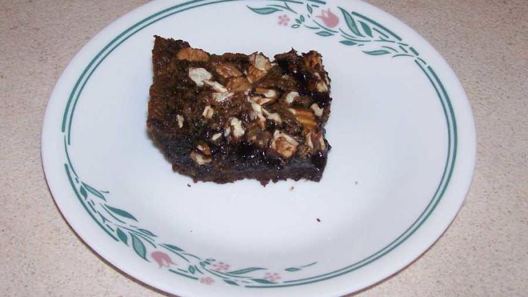 Easy Chocolate- Pecan Pie Bars Created by ColCadsMom