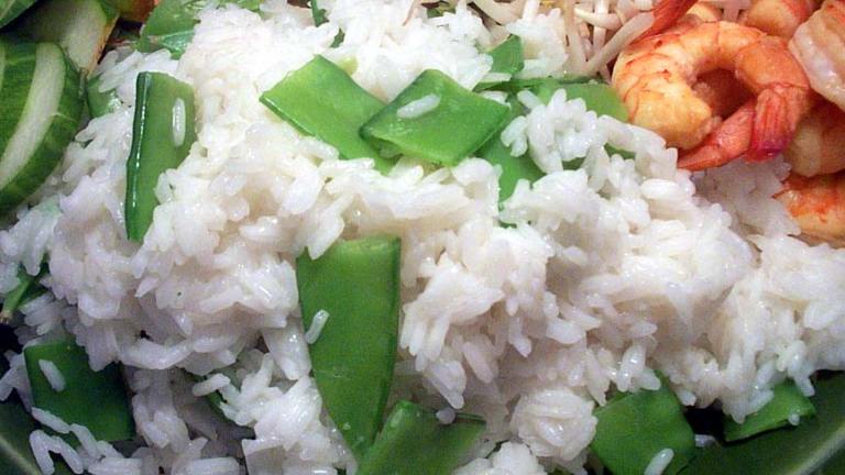 Steamed Ginger Rice with Snow Peas created by dicentra