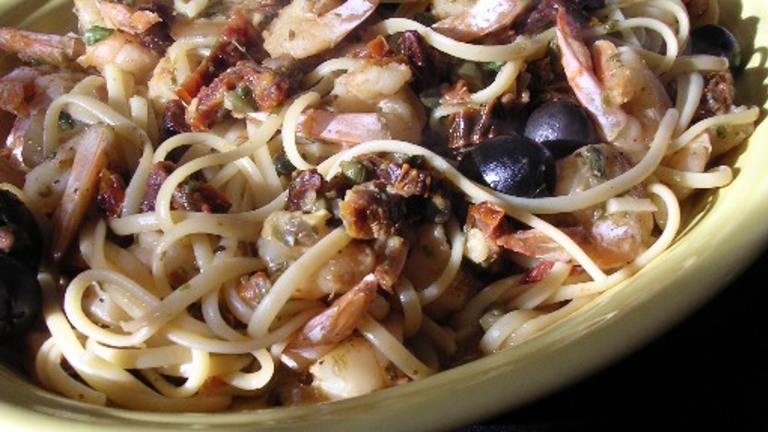 Linguine with Shrimp and Sun-Dried Tomatoes Created by Kaarin