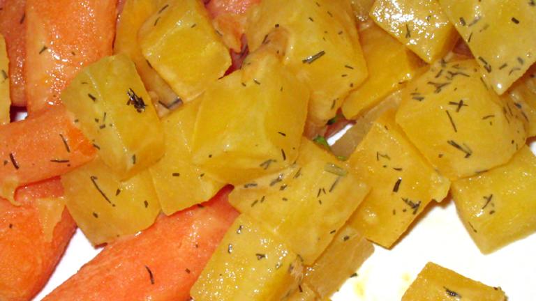 Lemon Glazed Carrots and Rutabagas Created by yogiclarebear