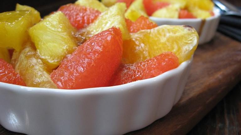 Warm Citrus Fruit with Brown Sugar Created by Ms B.