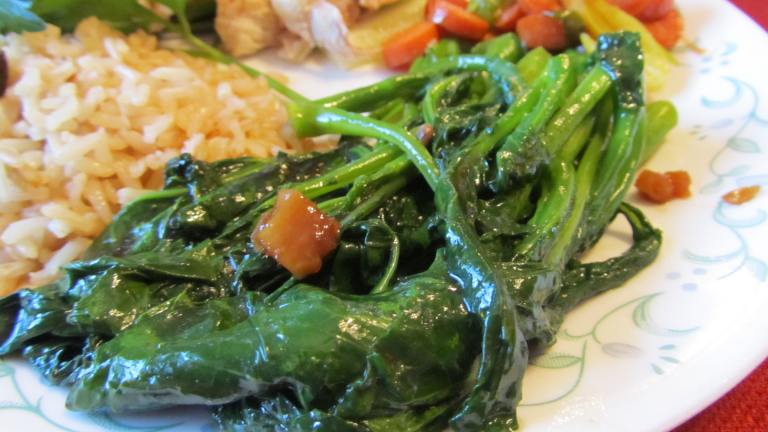 Blanched Gai Lan With Oyster Sauce (Chinese Broccoli) Created by Rita1652