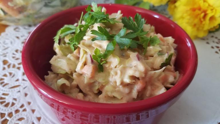 Creamy & Spicy Coleslaw created by threeovens