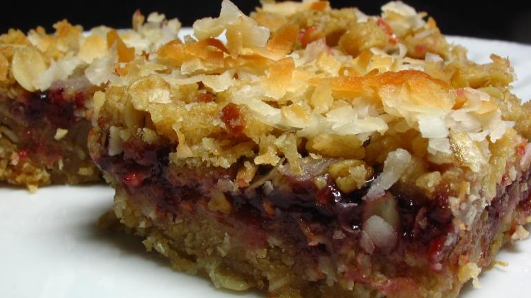 Oatmeal Coconut Raspberry Bars created by Breezytoo