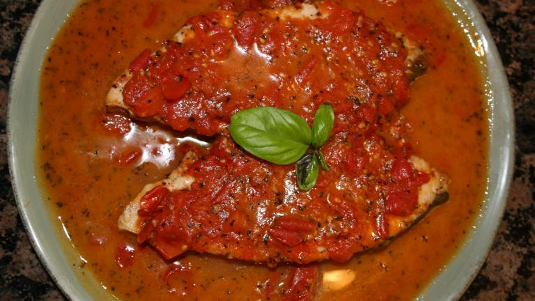 Swordfish steaks with Tomato-Basil Sauce Created by kymgerberich