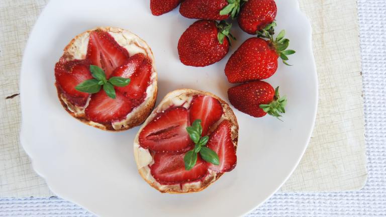 Caramelized Strawberry English Muffins Created by Swirling F.