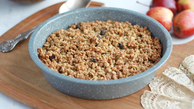 Apple Crumble With Granola Topping Created by Swirling F.