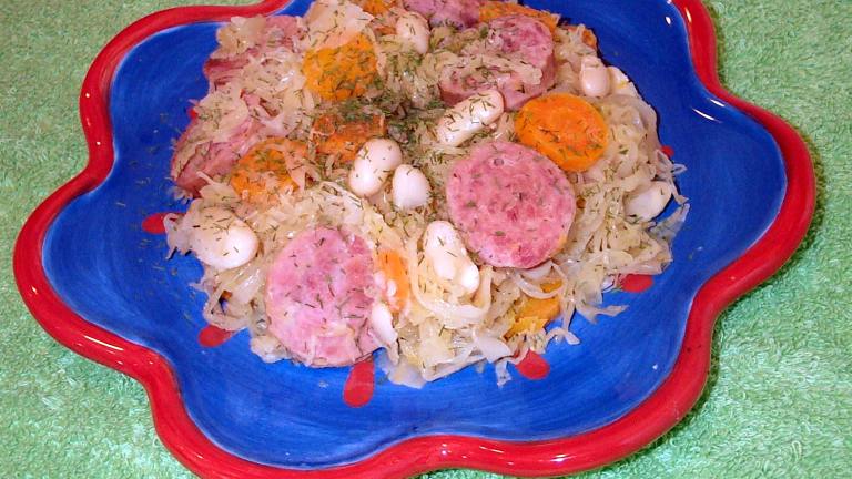 Kielbasa With Sauerkraut, Carrots, White Beans and Dill Created by Lorac