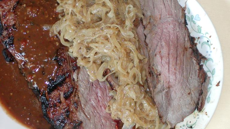 Grilled London Broil With Caramelized Onions Created by Rita1652