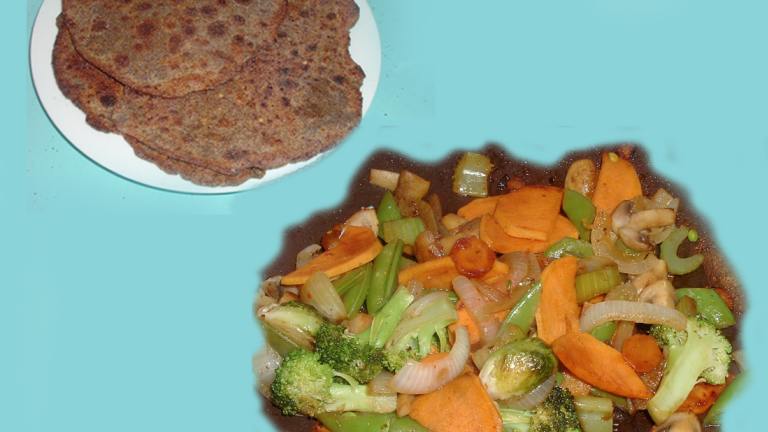 Buckwheat and Yam Tortillas With Stir-Fry Created by Bergy