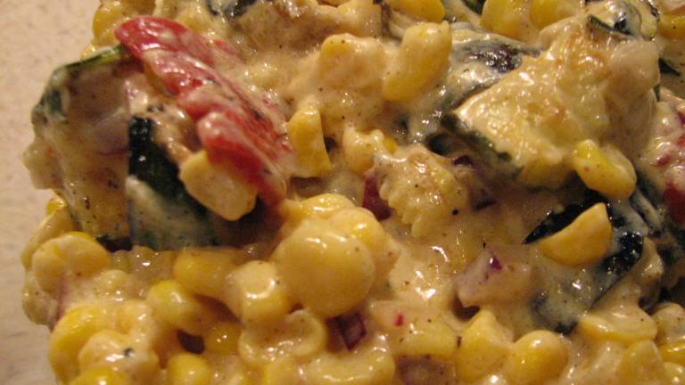 Curried Corn, Zucchini and Bell Pepper Salad Created by Galley Wench
