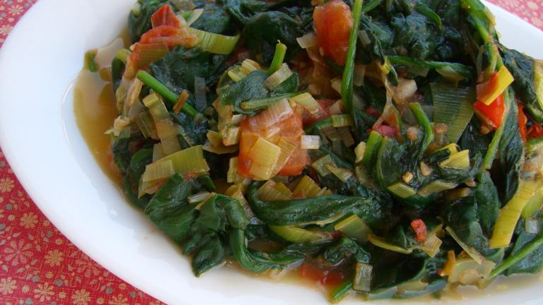 Fresh Spinach With Leeks in Pernod created by ChefLee