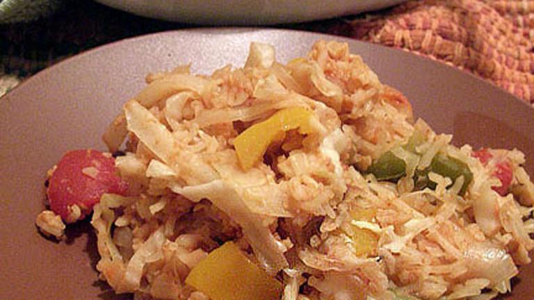 Fat-Free Cabbage-Rice Casserole Created by justcallmetoni
