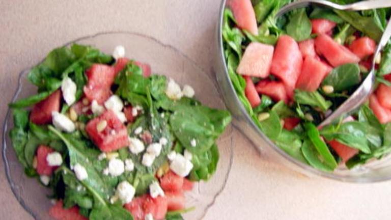 Watermelon, Arugula and Pine Nut Salad created by Bev I Am