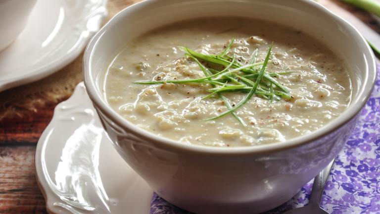 Creamy cold potato soup (Vichyssoise) Created by SharonChen