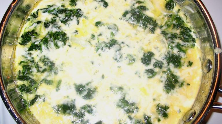 Light Spinach Frittata With Salsa Created by spatchcock