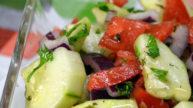 Persian Tomato and Cucumber Salad (Salad Shiraz) Created by GoulashGourmet