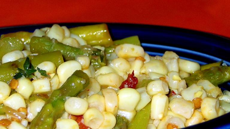 Grilled Asparagus, Corn Salad created by justcallmetoni