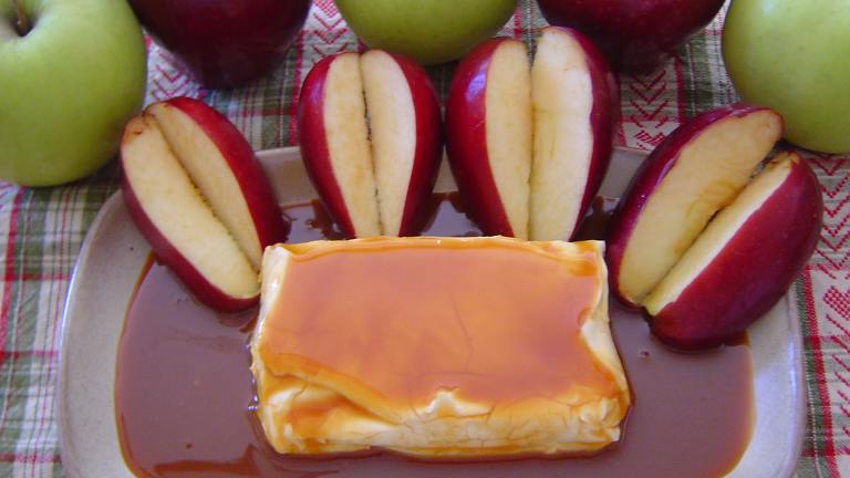 Caramel Cream Cheese Apple Dip Created by Dine  Dish