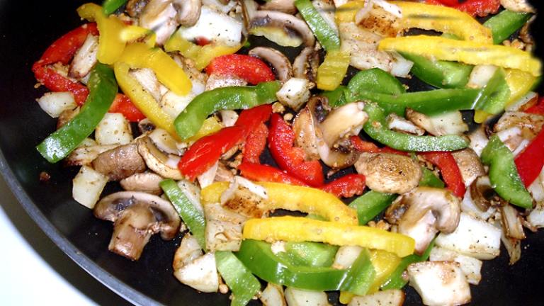 Stir Fried Mixed Peppers & Mushrooms Created by Bergy