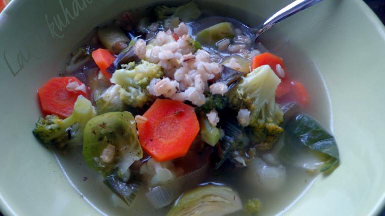 Broccoli and Barley Vegetable Soup Created by Laka 