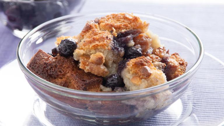 Creamy Blueberry Bread Pudding created by Rhodes Bake-N-Serv