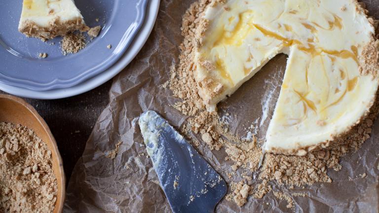 Easy Lemon Marble Cheesecake Created by Genius Kitchen