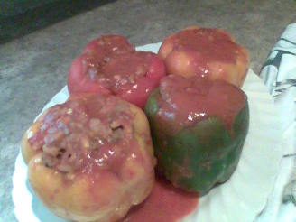 Ground Beef & Bacon Stuffed Bell Peppers