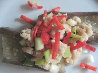 Steamed Eggplant  With Minced Chicken in Rice Vinegar