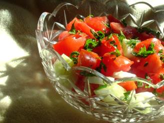 tomato, cucumber, & onion salad